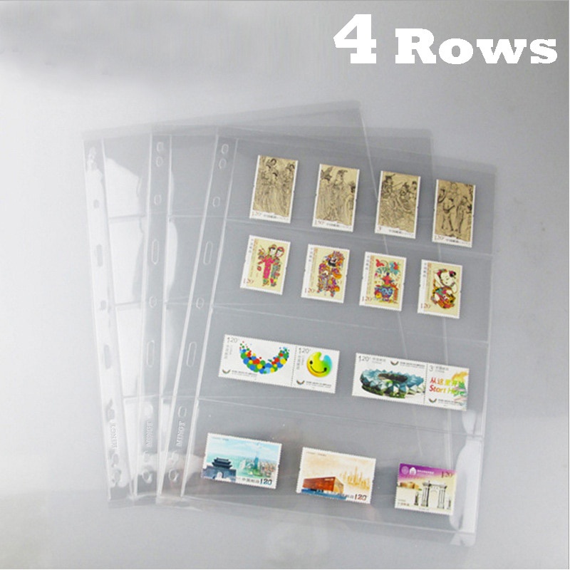 

Produk PreOrder Quality 4 Rows 10PCS Transparent Loose Leaf Postage Stamp Album Sheets Product