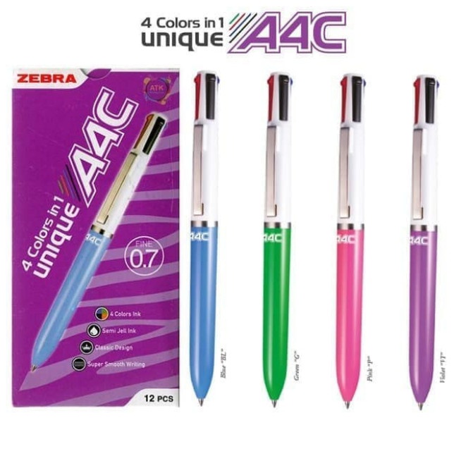 

Pulpen Zebra A4C Multifunction Pen 4 WARNA / 12PCS