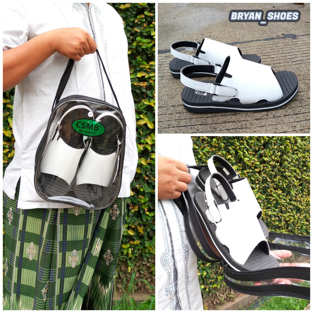 05 BRYAN NKR Sepatu Sandal Haji Umroh Ninja Gunung Size 36-40 41 42 43 Putih (Pola Besar Pria)