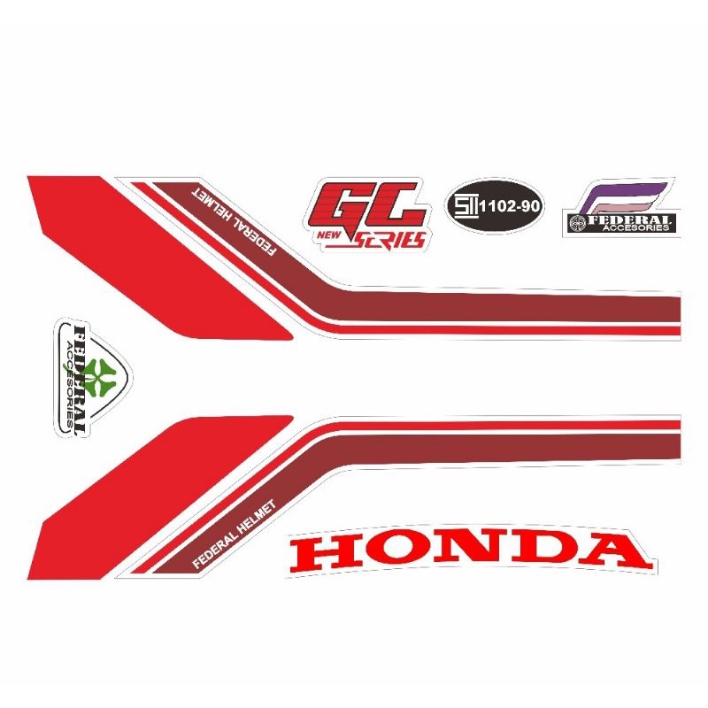 STICKER HELM HONDA ASTREA GRAND RETRO CB GL C70 PRIMA STAR