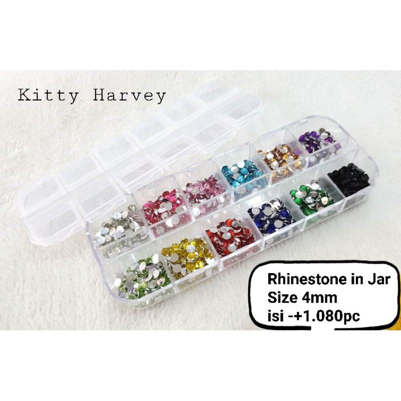 12Warna Rhinestone 4mm isi -+1.080pcs