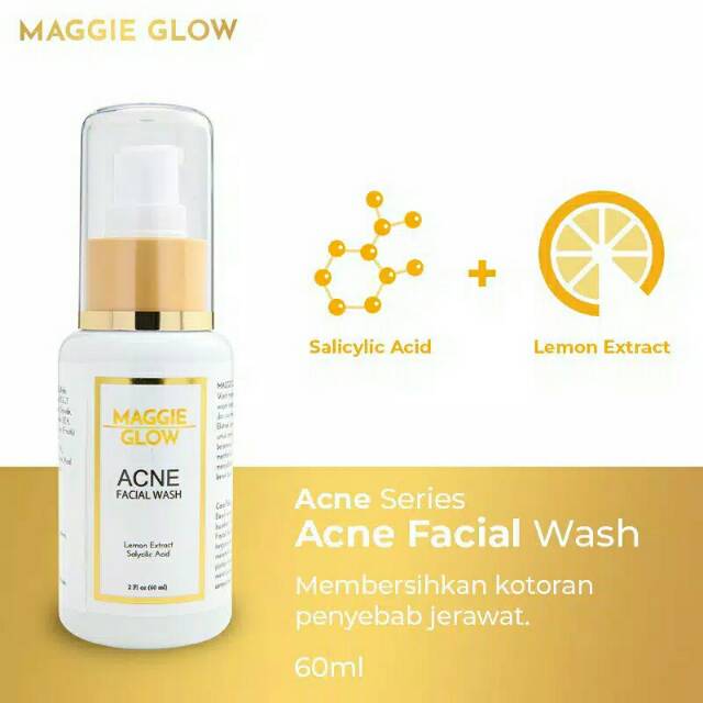 Pembersih Wajah Untuk Kulit Berjerawat/MAGGIE GLOW ACNE FACIAL WASH
