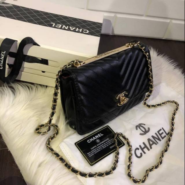 cevron bezel mini / chanel woc chevron / tas branded import