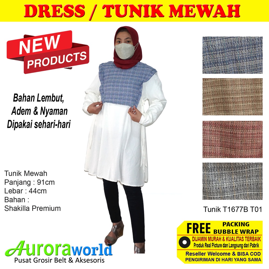 Auroraworld Baju Tunik Atasan Wanita Muslim Model Terbaru