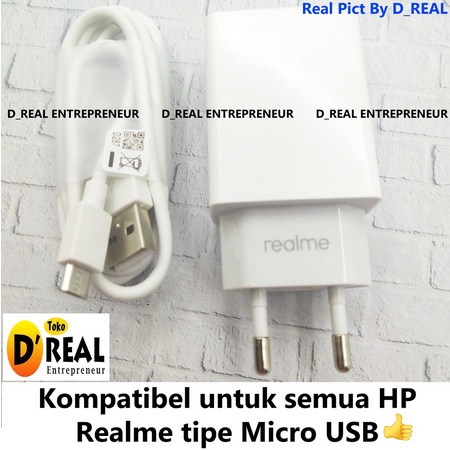 Charger Realme VOOC Flas Charging Original OEM Premium 2A + Kabel Data Micro USB