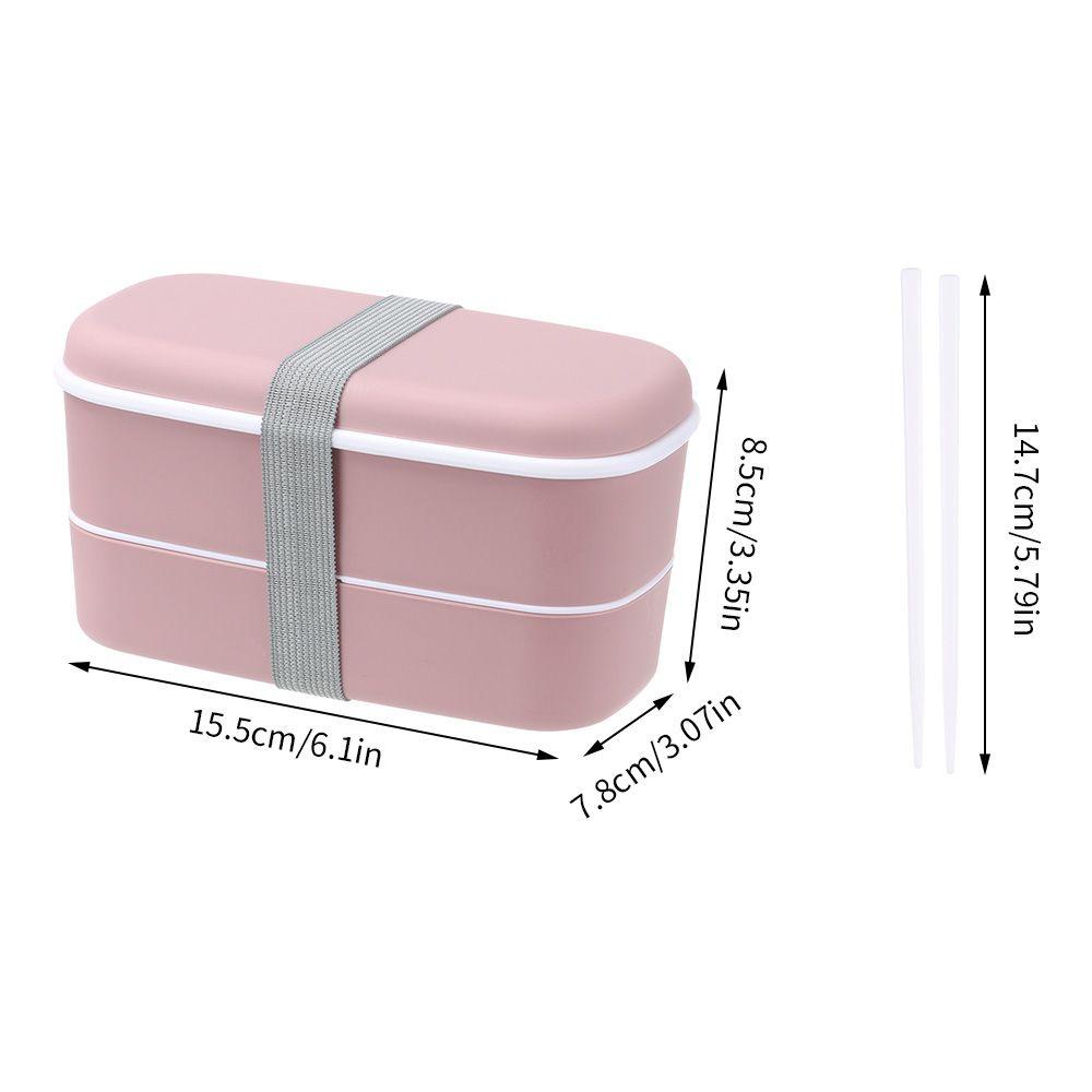 Populer Bento Box Aksesoris Dapur Double Layers Ramah Lingkungan Lunch Box