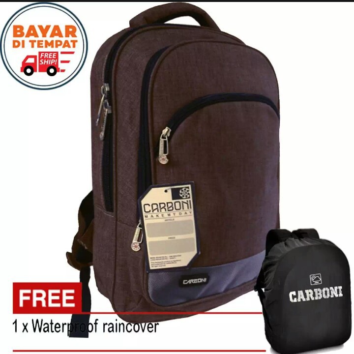 Carboni RA00014 Tas Ransel Pria Dan Wanita Tas Punggung Backpack - Coffe