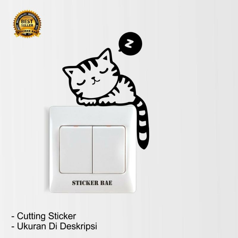 stiker saklar dinding kucing cutting sticker