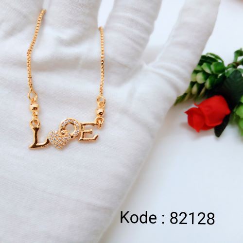 [BISA BAYAR DITEMPAT] P 82128 Kalung Set Liontin Lapis Emas Titanium Anti Karat Pusat Xuping Jakart