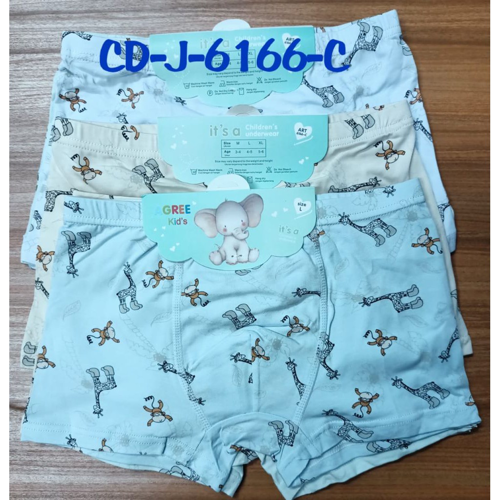 1 PCS Celana Dalam Boxer Anak Laki-laki Agree J6166 Baru