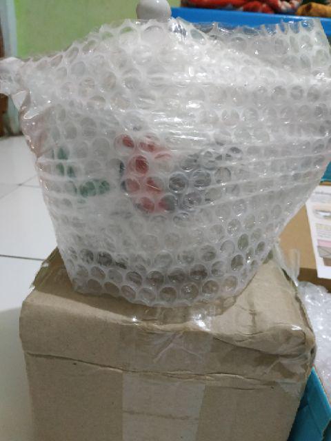 Teko + Tutup Keramik Ayam Jago Seri 2 - Teko Bulat