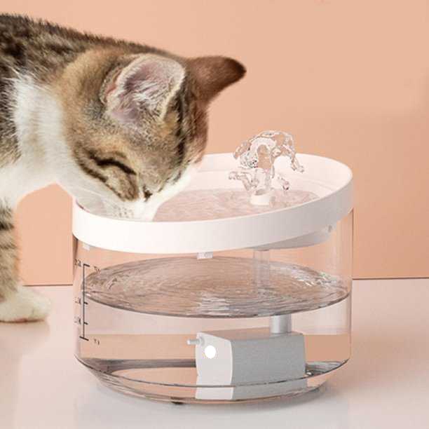 Tempat air mengalir Hewan Watering Water Dispenser Fountain Tempat Minum Anjing Kucing - White Wadah Air Minum Kucing Mengalir Blue Transparan