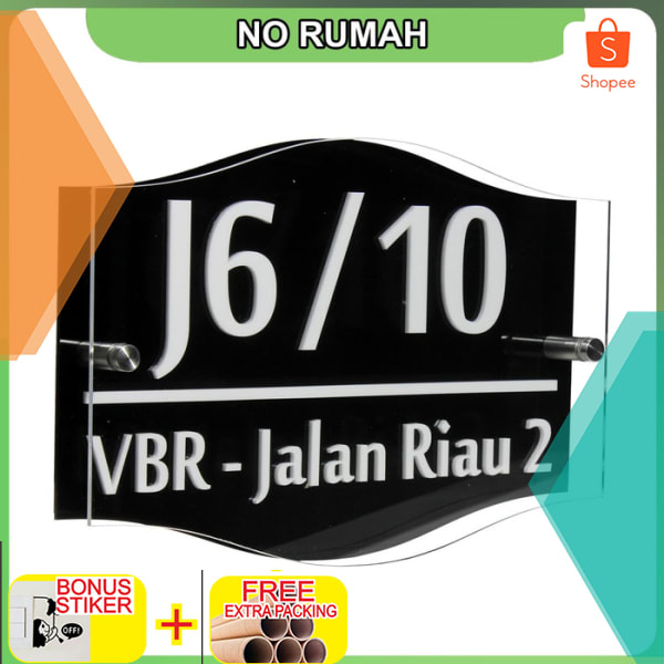 

Nomor Rumah Plat Acrylic/Akrilik Custom 3 Layer Proses Cepat Keren