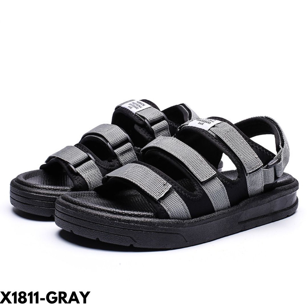 SANDAL PRIA KEKINIAN MODE HIKING MODEL HARIAN MOVIES DATE BAHAN RUBBER COMBI CANVAS IMPORT 1811