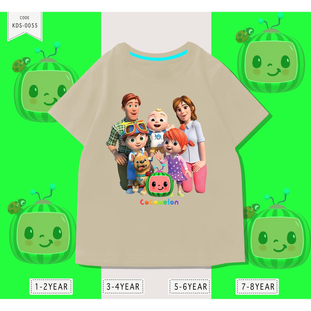 KAOS ANAK-ANAK / COCO MELON FAMILY / REAL PICTURE 100% BAHAN COMBED 24S