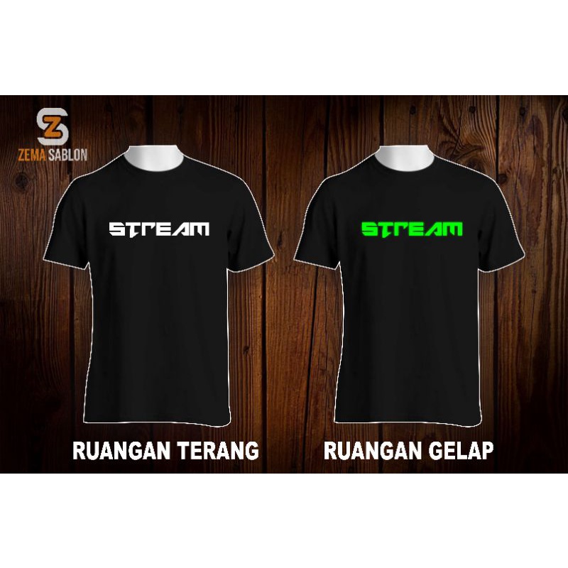 Kaos Custom Glow In The Dark Sablon Satuan Semau Kamu