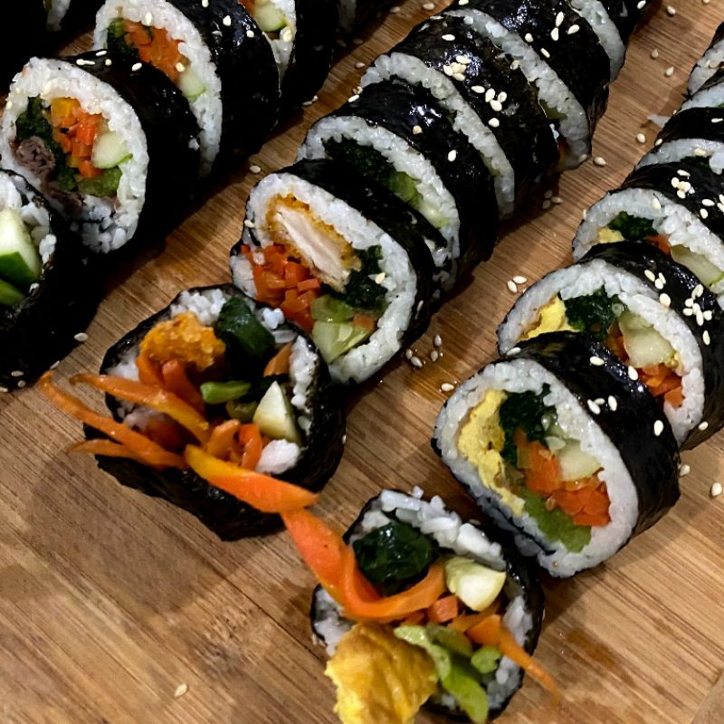 

Kimbab Kimbap Telur Nasi gulung Korea Sushi Korea 100% Halal