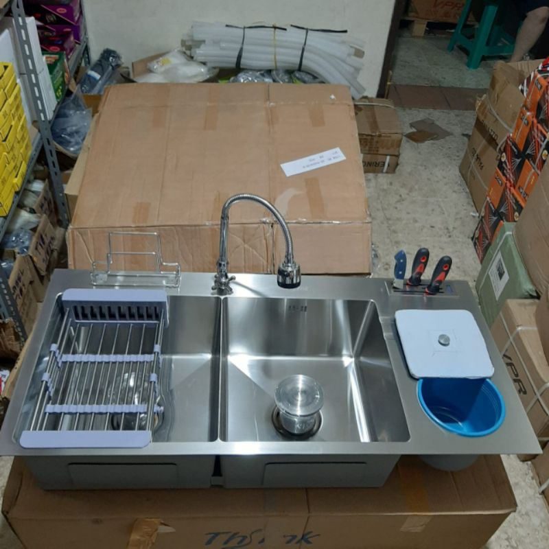 bak cuci piring 2 lubang100/wastafel dua lubang