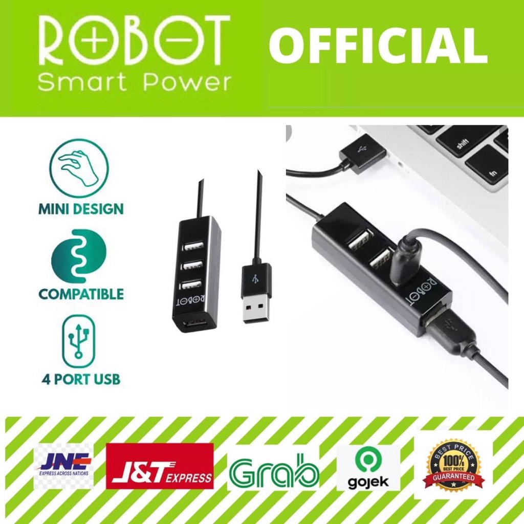 Robot USB 2.0 4 Port H140 80 Black 80CM