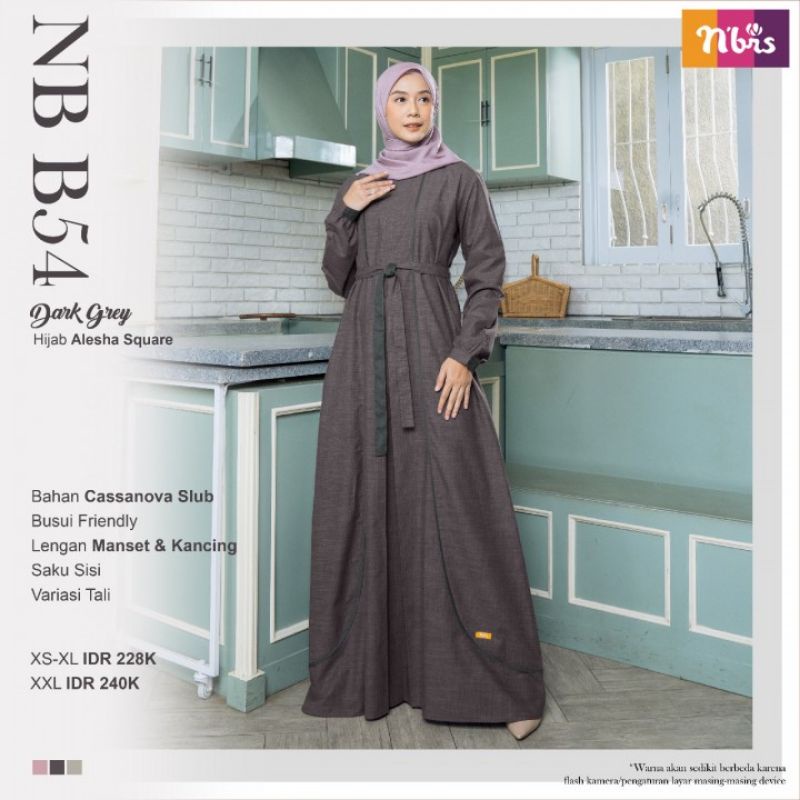 Nibras Gamis Nb b54 / Gamis Nibras Terbaru / Baju Remaja Putri / Gamis Katun / Gamis Busui