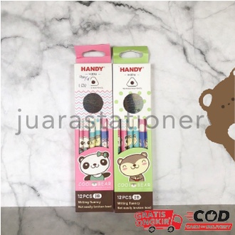 

84 Satuan Pensil Kayu 2B Motif Beruang Handy / Pensil / Pinsil / Pensil Kayu / 2B/ pensil 2b / pensil tulis / pensil set / pensil murah / pensil 2b 1 pak / pensil sketsa / pensil 1 pack