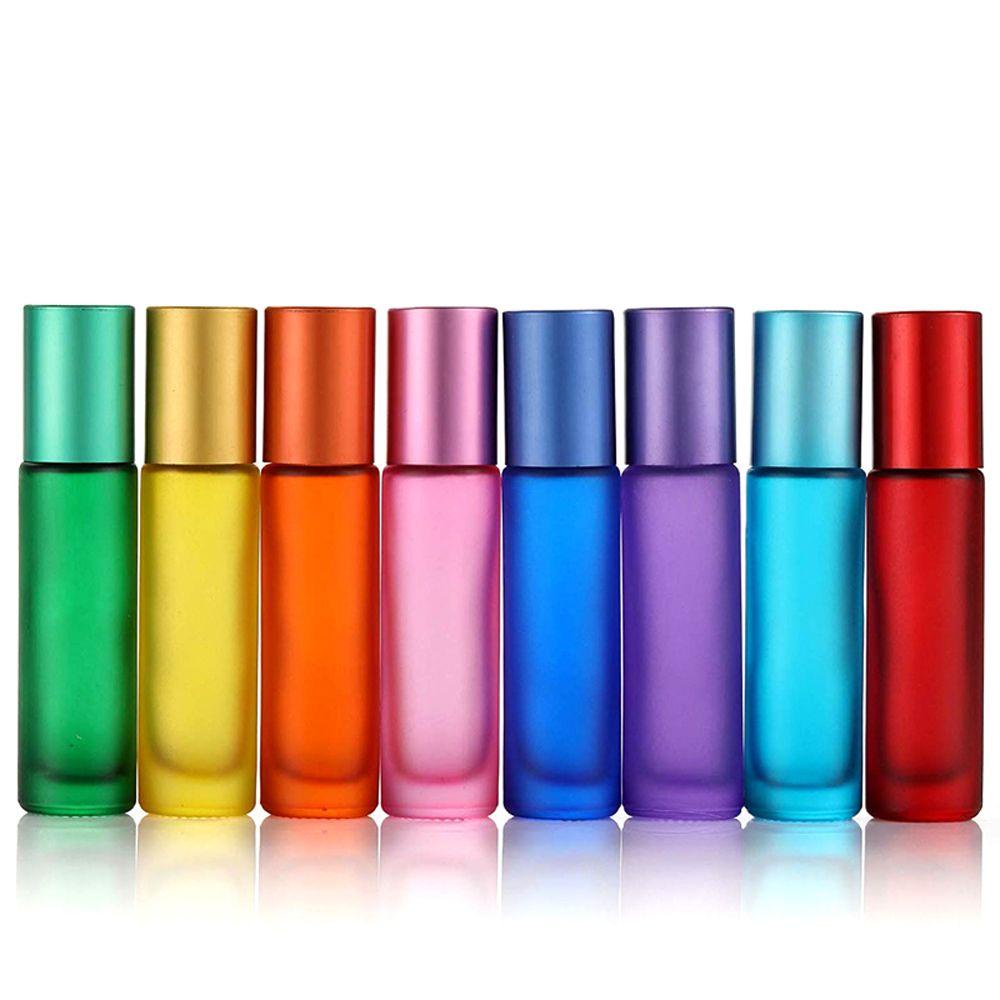 [Elegan] Essential Oil Roller Bottles Colorful 5ml/10ml DIY Wadah Kosmetik Botol Kosong Isi Ulang Botol Sampel Botol Roll on