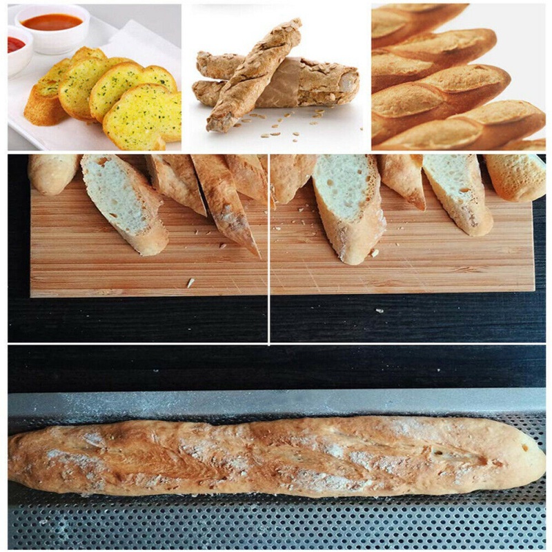 【4 Slots】Loyang Roti Baguette Non Sticky/Wave French Bread Baking Tray/Baguette Bake Mold