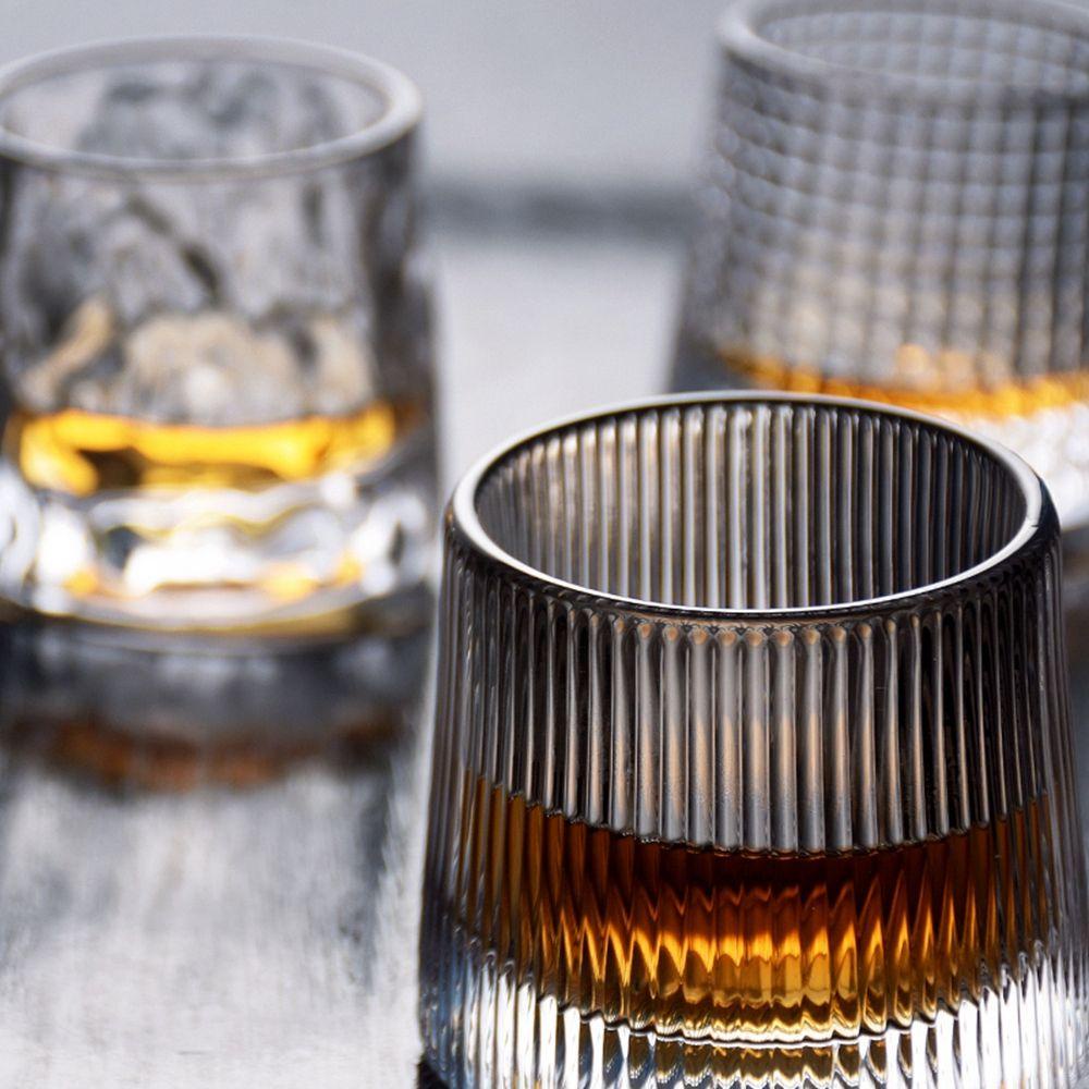 [Elegan] Burbon Glass Rotatable Scotch Untuk Bourbon Wine Glass Drinkware Minum Gelas Whiskey Kristal