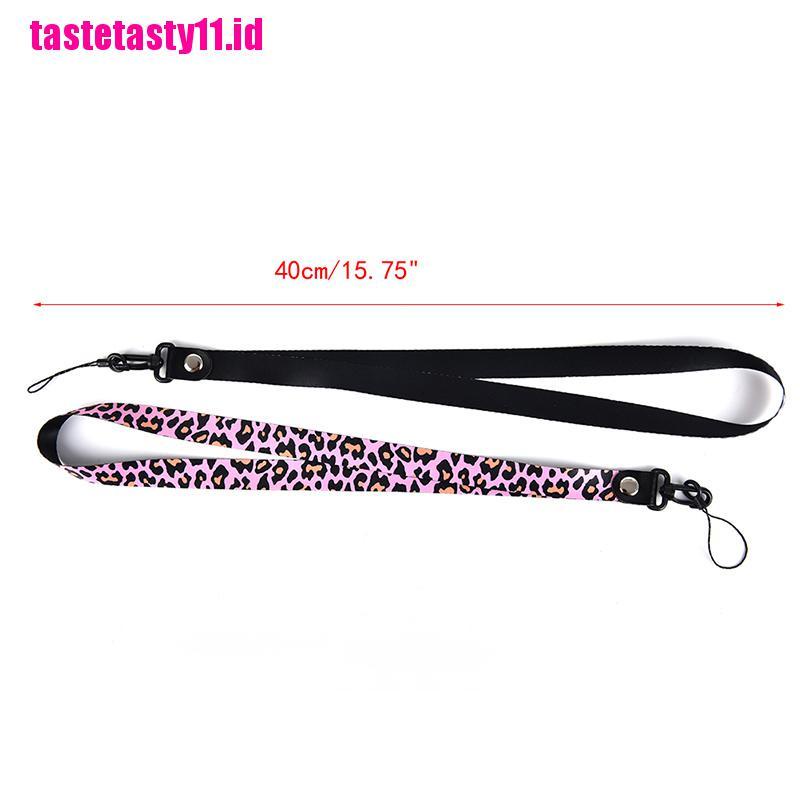 Lanyard Leher Panjang Motif Leopard Dapat Dilepas Untuk holder Kunci Ponsel Universal