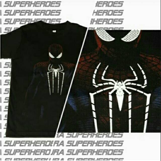 Kaos Superhero Spiderman Glow in The Dark Pria