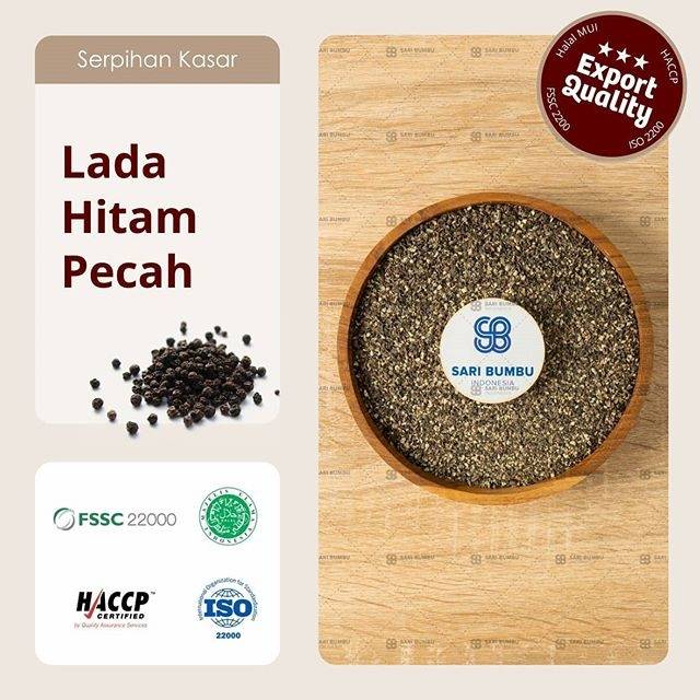 

Lada hitam Pecah / Black Pepper Crushed 250gr Export Quality