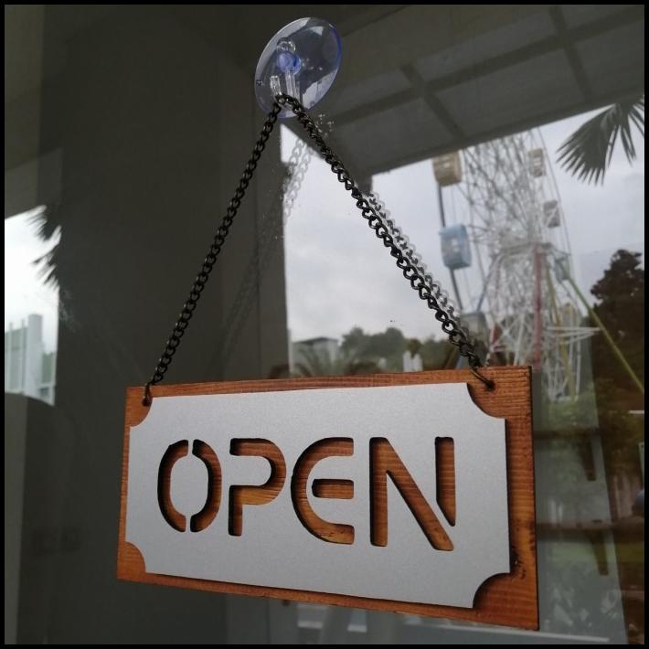 Jual Open Close Sign Signage Toko Penanda Buka Tutup Toko Cafe