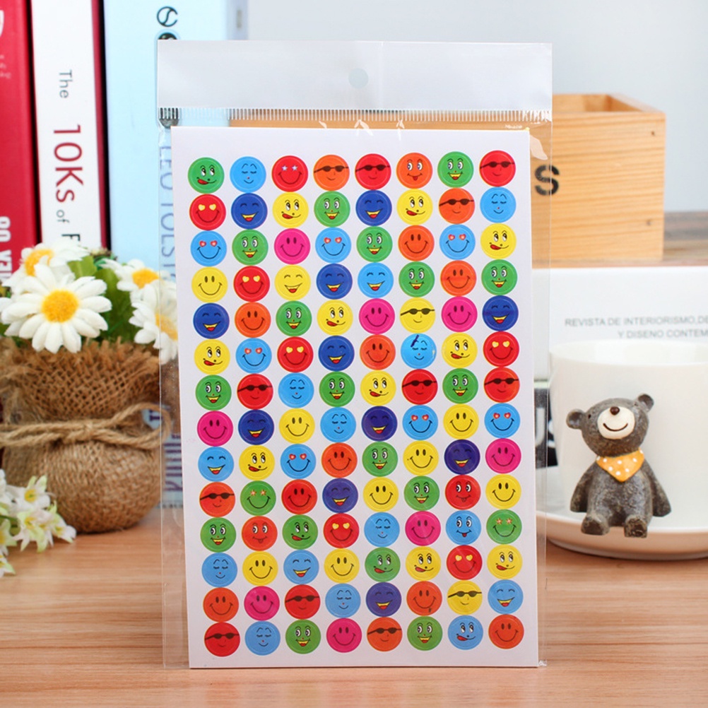 {LUCKID}10Pcs/Pack Children Smiley Faces Reward Stickers School Teacher Merit Praise New