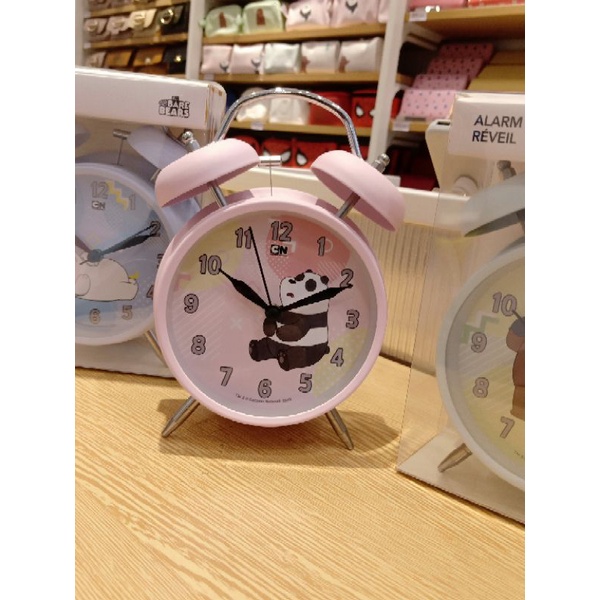 Miniso we bare bears alarm clock jam weker alarm panda jam kamar jam duduk jam alarm lucu jam weker 
