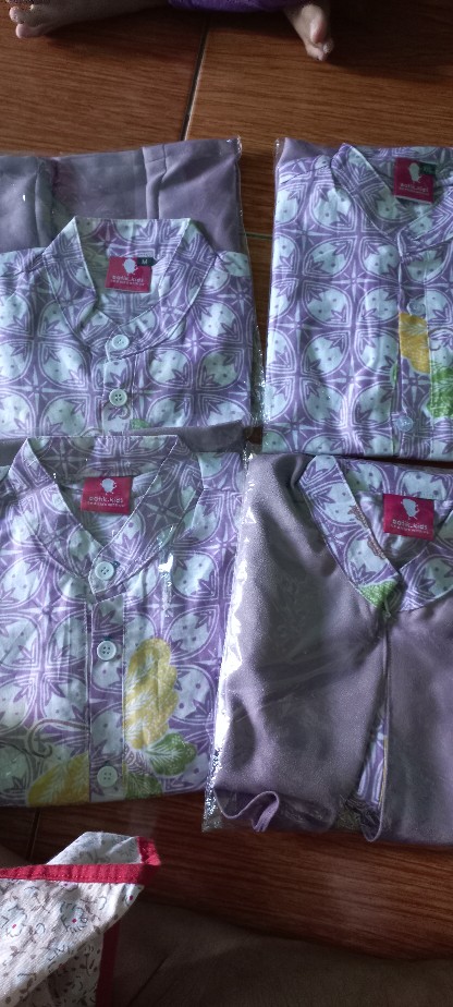 Couple Dress Kemeja Batik Ungu Soft Lilac Baju Batik Kakak Adik Unik Bagus Model Lucu Bahan Katun