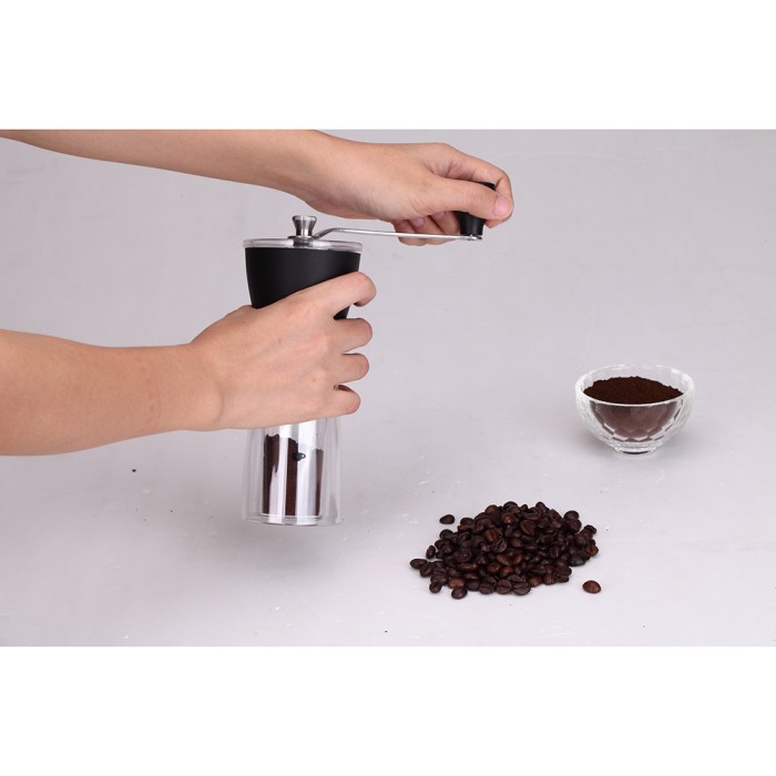 OneTwoCupss Alat Penggiling Kopi Manual Coffee Grinder Black