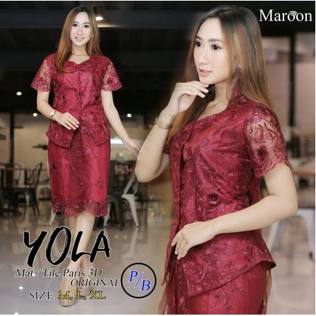 set kebaya tulle yola berkualitas