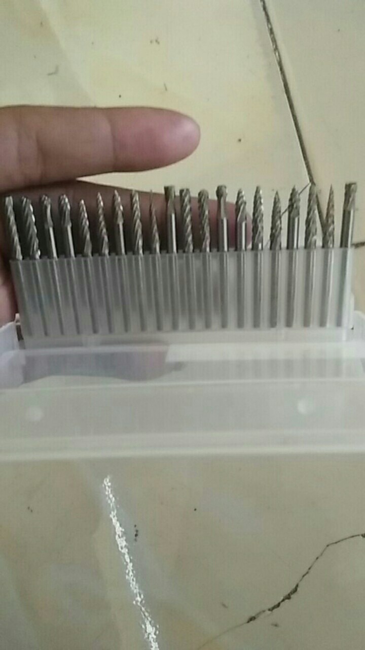 20pcs Mata Bor Putar Carbide Burrs 3x3mm Untuk Memotong / Memoles