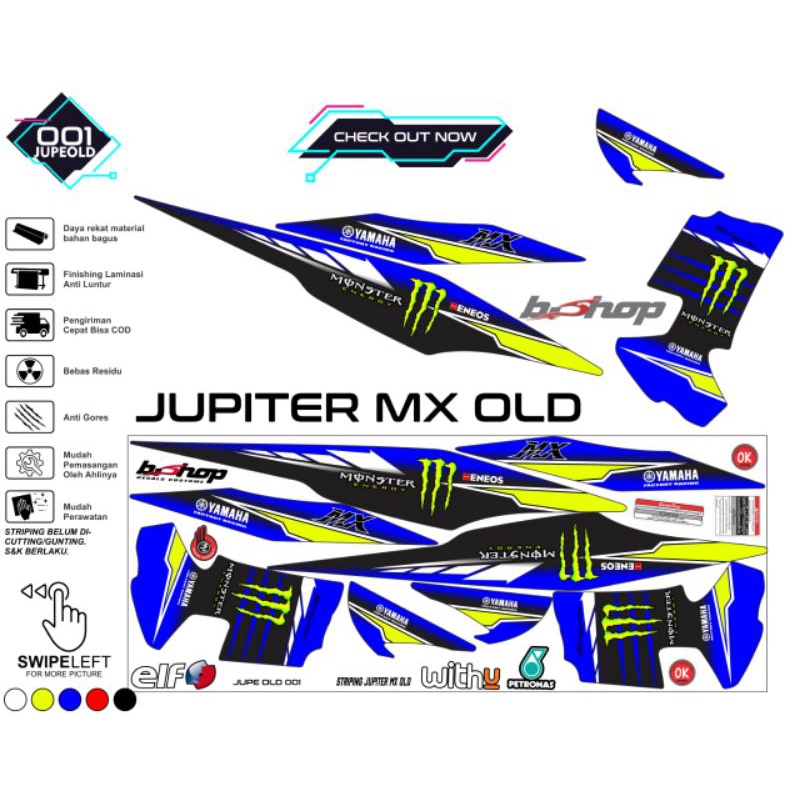 sticker striping mx old Monsters energy