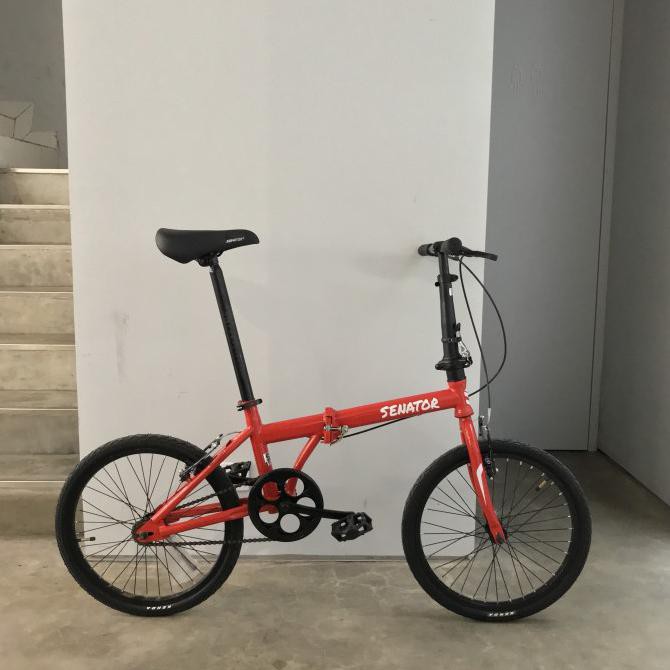 Sepeda Lipat Senator 20 Single Speed Folding Bike - Putih Kunestlestore