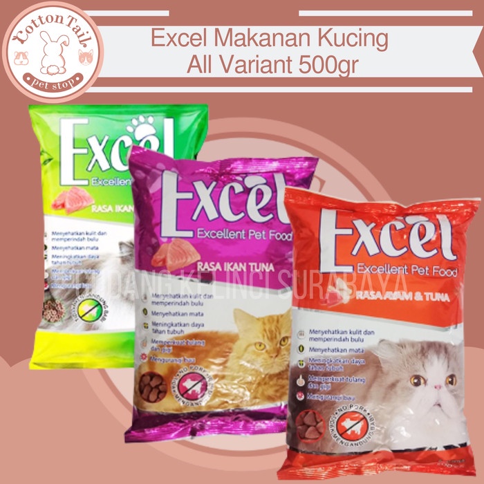 EXCEL CAT FOOD 500GR Fresh Pack /  Makanan Kucing Excel Adult, Mother &amp; Kitten 500gr