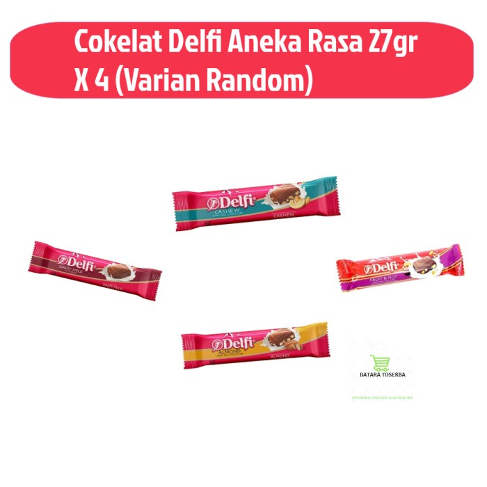 

Cokelat Delfi Aneka Rasa 27gr X 4 (Varian Random)