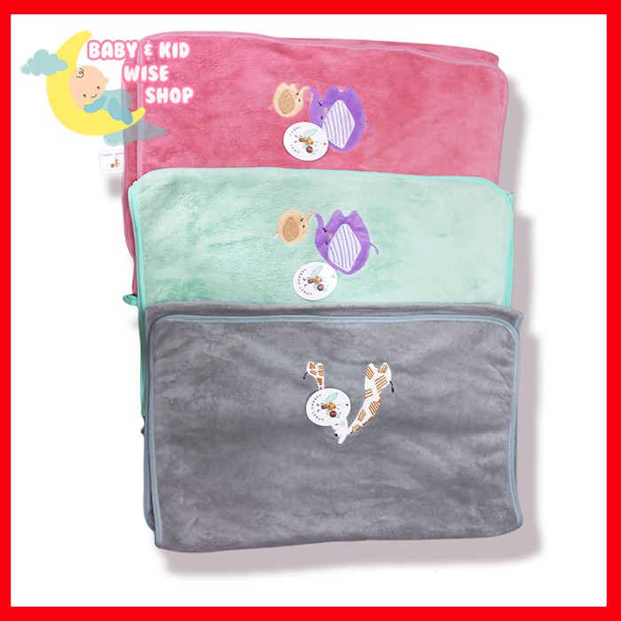 HANDUK MANDI BAYI MICROFIBER MOTIF BORDIR UKURAN 50X100 CM