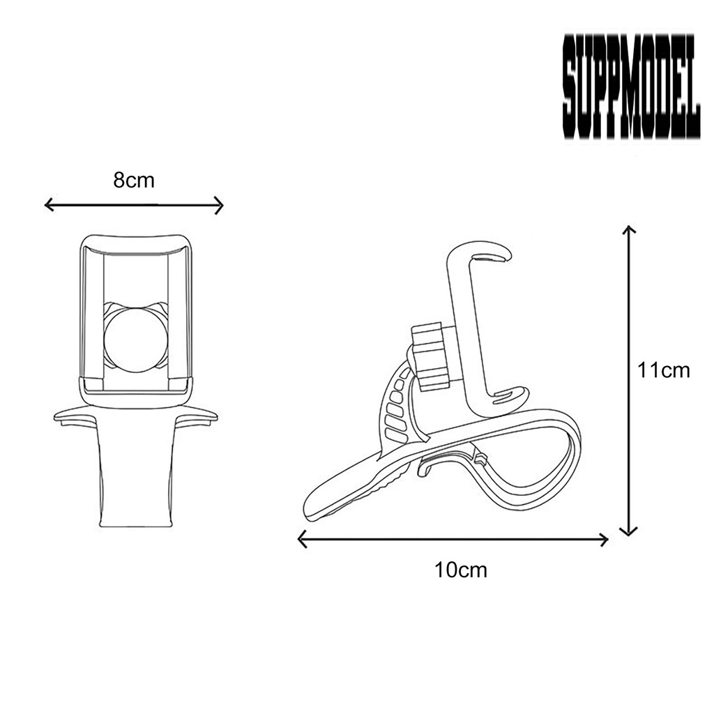 Bracket Klip Snap-in Mount Holder Handphone / Navigasi HUD Display Hitam Rotasi Untuk Mobil