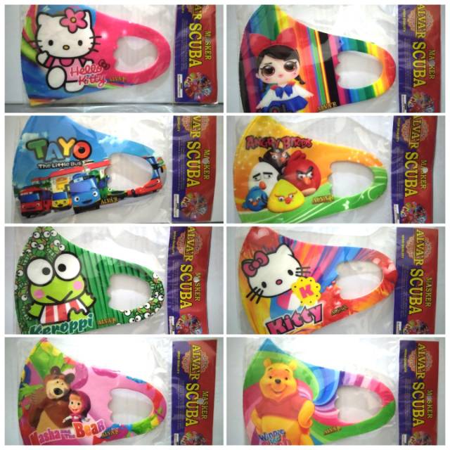Masker Scuba Anak - Anak Motif Cartoon / Kartun