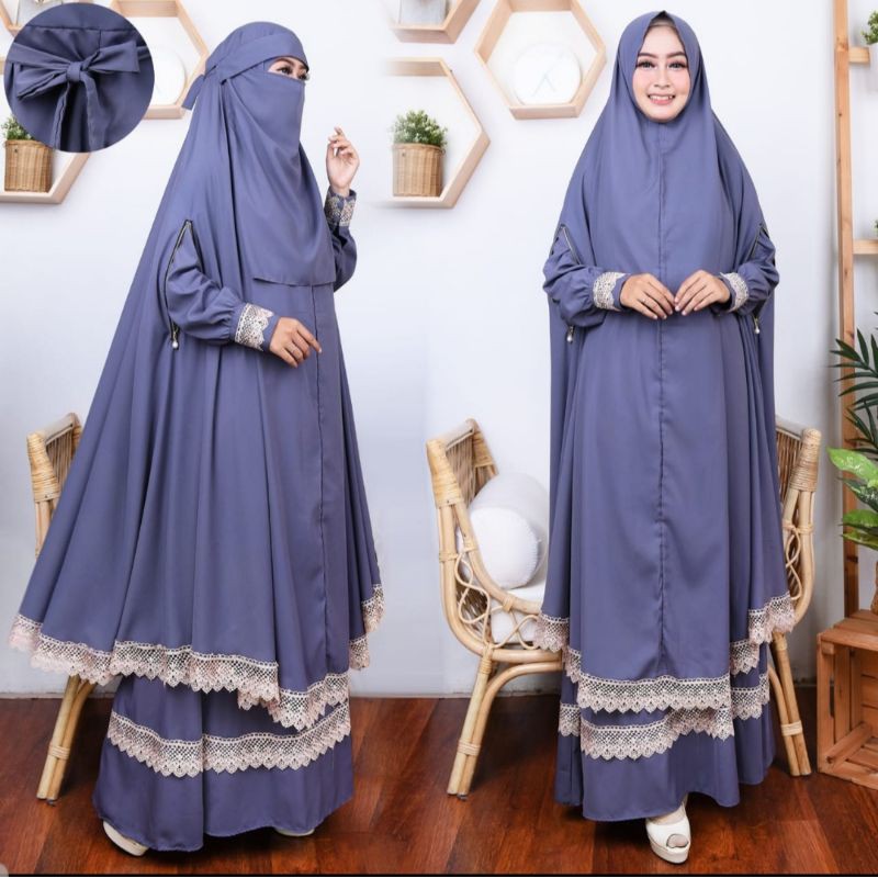 Gamis syari alya set by Resvy_collection