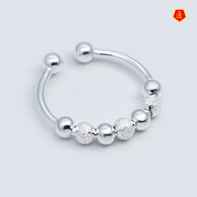 [Ready Stock]Korean-Style Chic and Unique Creative Shipping Lucky Beads Open Ring