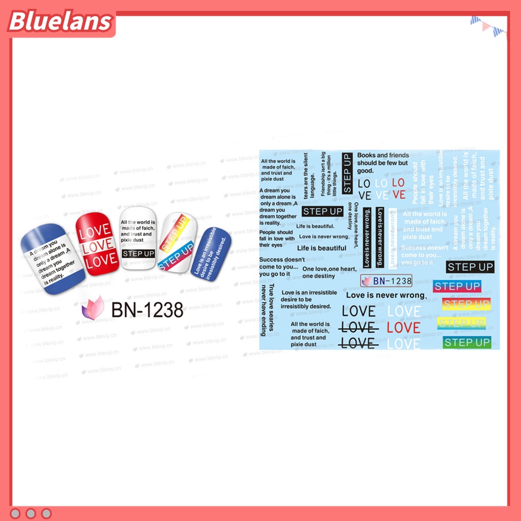 (In Stock) Kacamata Hitam Lensa Warna Warni ♡Stiker Kuku Motif Tulisan Tahan Lama Untuk Festival