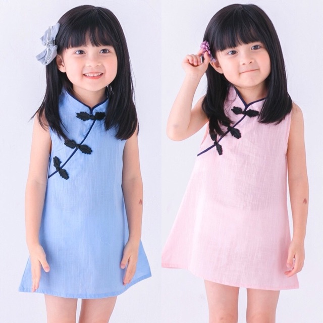 Dress cheongsam anak perempuan/ dress imlek anak perempuan