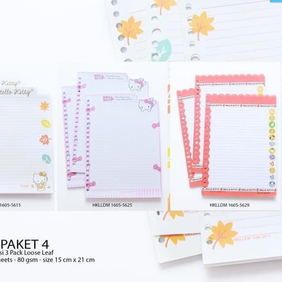 

Paket A Hello Kitty Loose Leaf M Adinata (isi 3 Pack) / Kertas File